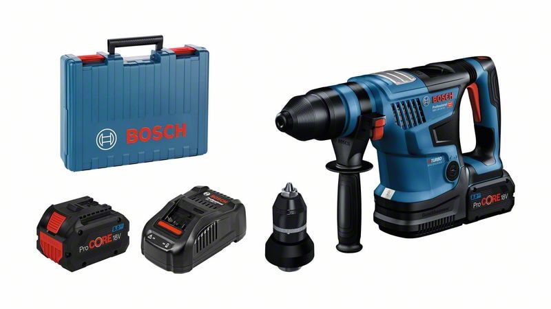 Bosch Bohrhammer GBH 18V-34 CF im Aufbewahrungskoffer mit 2x8,0Ah ProCORE Akku und Ladegerät GAL1880 CV.