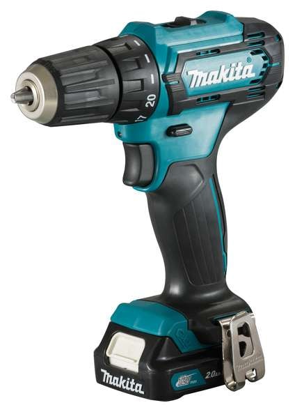 Makita Borrskruvdragare DF333DWAE 10,8V Slide med 2,0Ah batterier & laddare