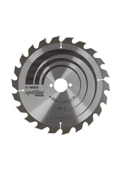 Bosch Sägeblatt Optiline für Holz 216x30mm 22Z