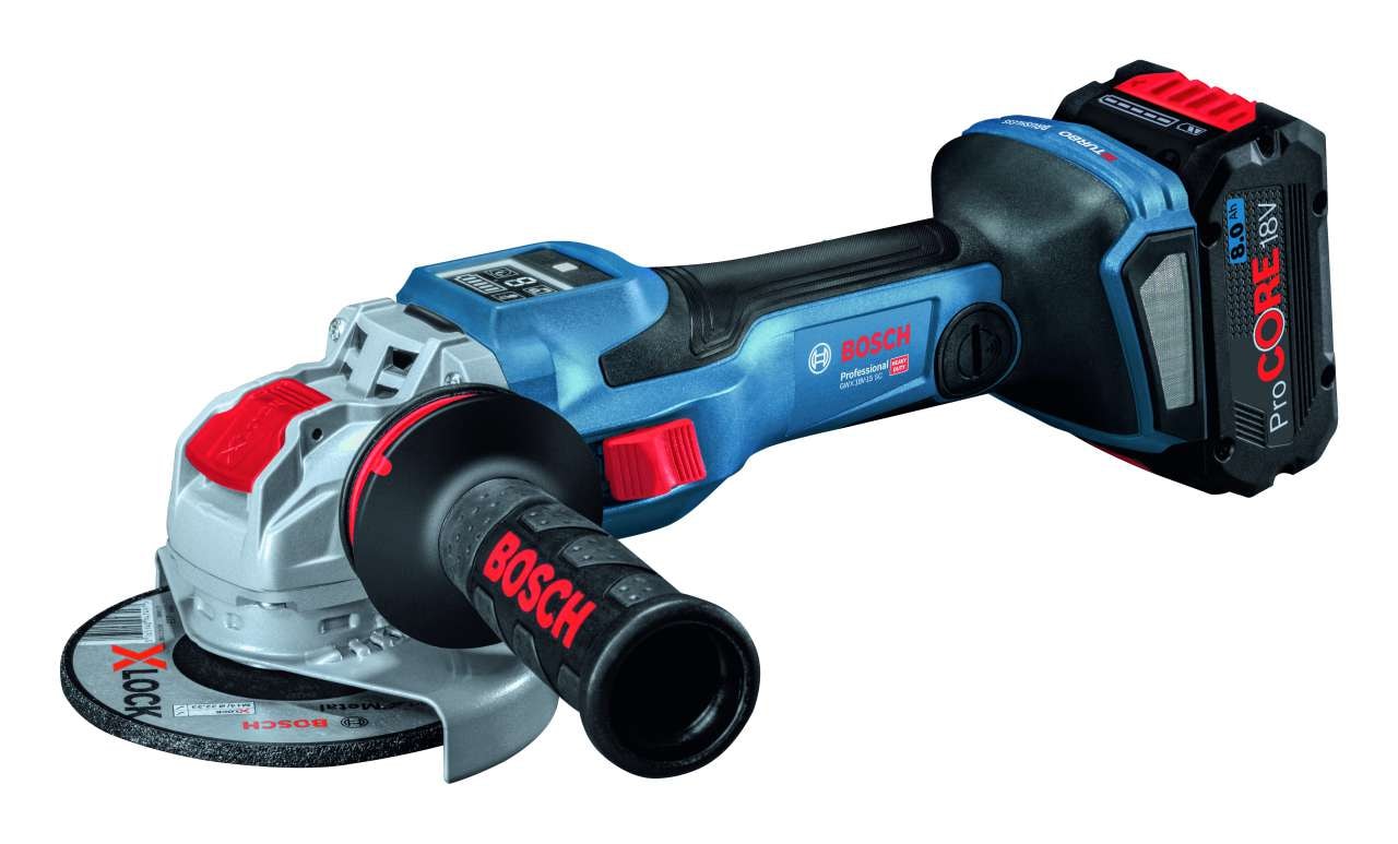 Bosch Batteridrevet vinkelsliper BITURBO med X-LOCK GWX 18V-15 SC Professional Solo