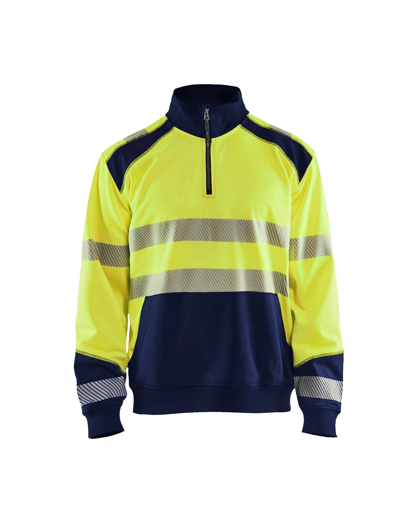 Blåkläder High Vis Sweatshirt Half-Zip High Vis Orange/Marineblau - XL
