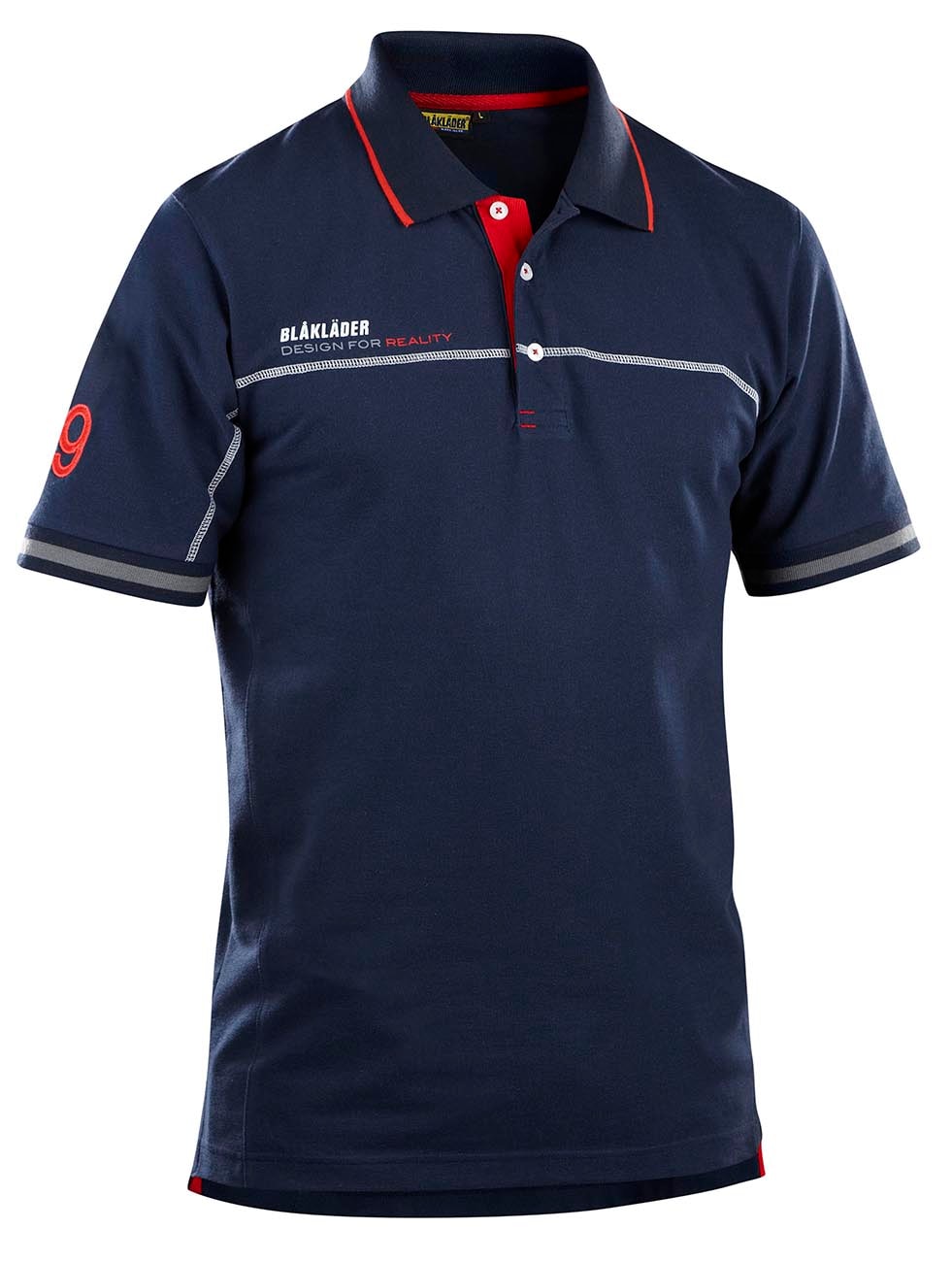 Blåkläder 3327-1050 Polo-Shirt mit Logo Marineblau/Rot XXXL