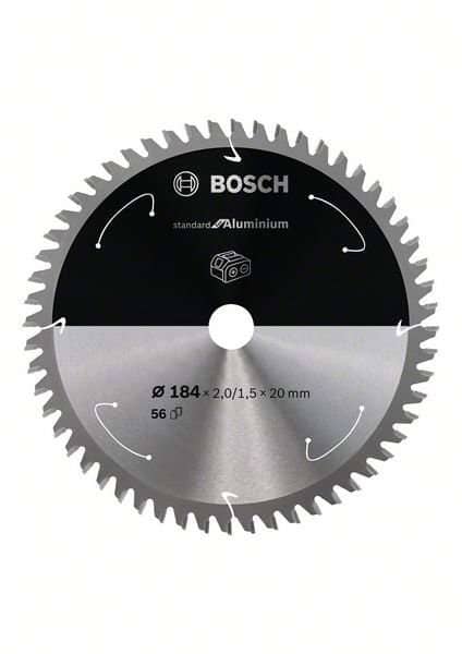 Bosch Standard for Aluminium-sirkelsagblad for batteridrevne sager 184x2/1,5x20 T56