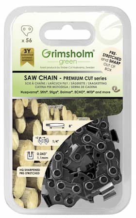 Grimsholm 8 "56dl 1/4" 1,1 mm premium skåret kæde savkæde