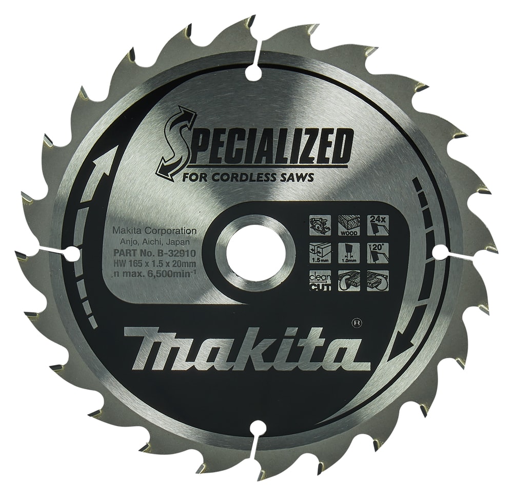 Makita sagblad B-32910 T.C.T, 165 x 20 mm, 24 T