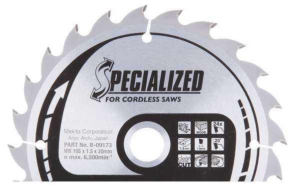 Makita Pyörösahanterä HM 165 mm, Z-24 Akkupyörösahat