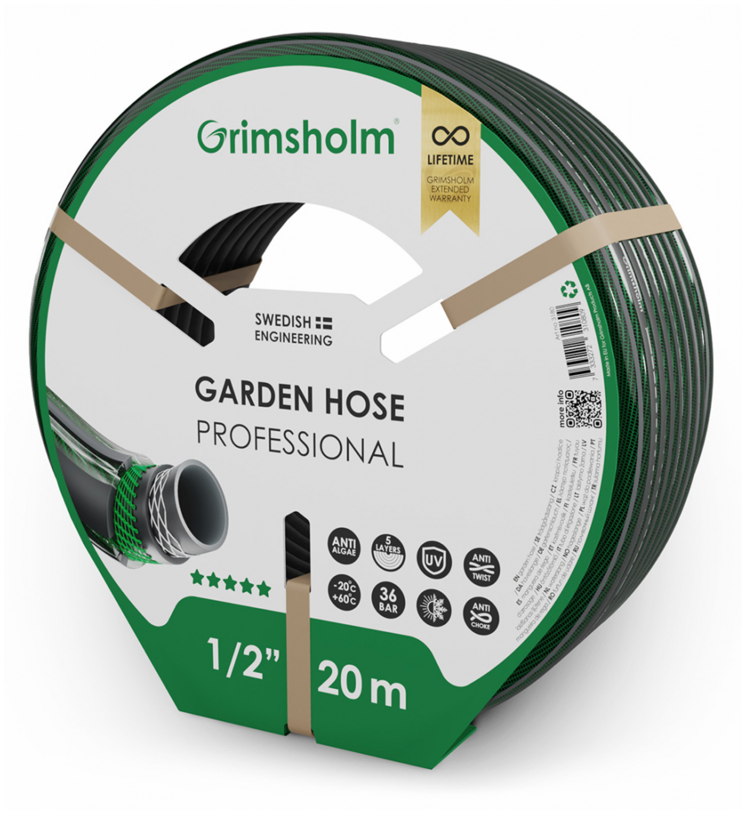 Grimsholm Professionel 1/2" 20 m Vandslange