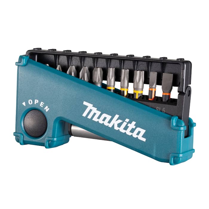 Makita Bitssats E-03573 Premier 11 delar PH2/PZ1,2x2,3/T20,25,30/SL4,6/Bitshållare 50mm