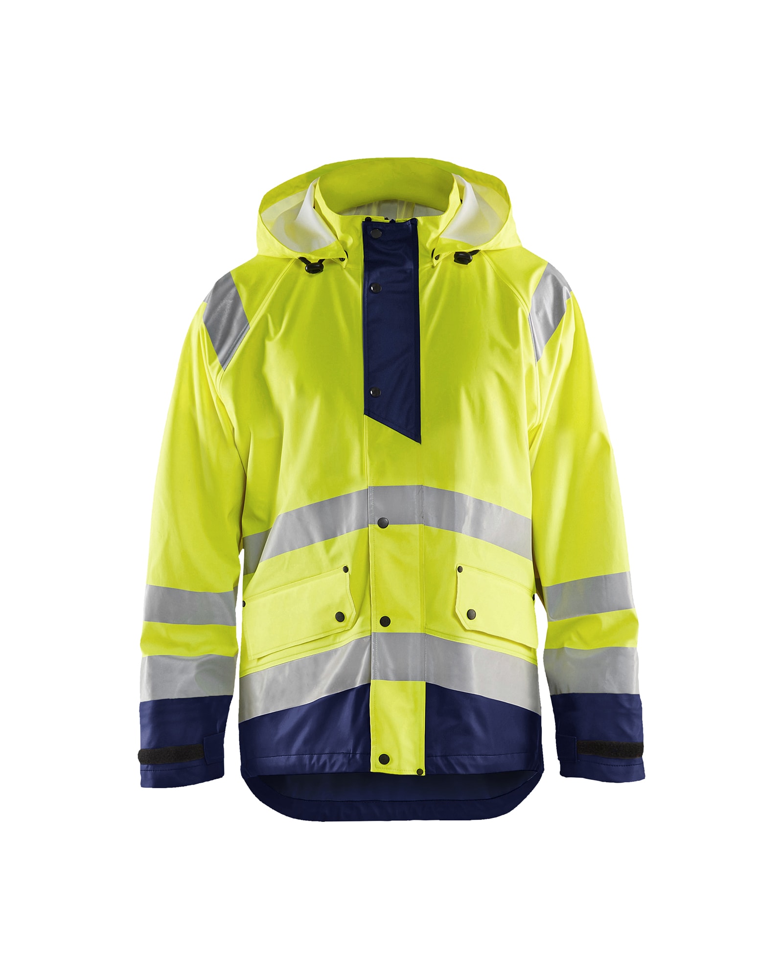 Blåkläder High Vis Regenjacke Level 1 High Vis Orange/Marineblau - XXXL