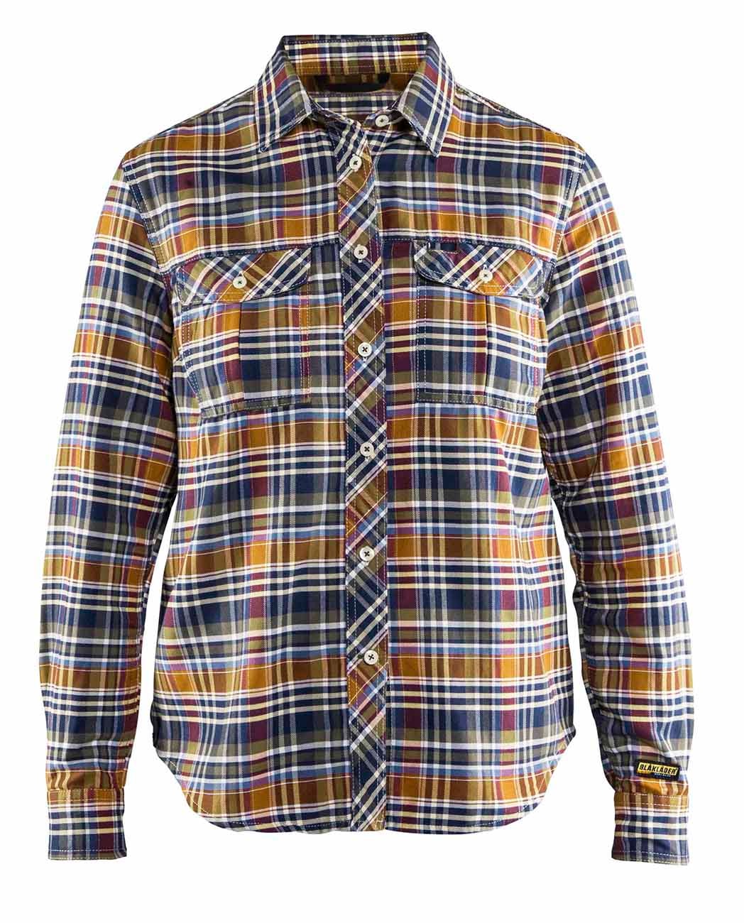 Blåkläder Flanellskjorte dame - Marineblå/Oransje - XS