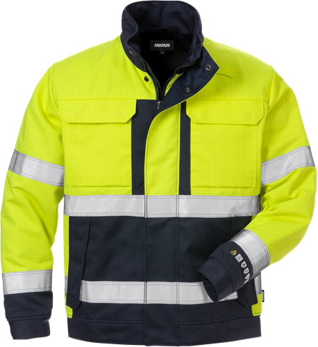 Fristads Flamme Høy synlighet vinterjakke cl 3 4588 FLAM Hi-Vis Gul / Marineblå 3XL