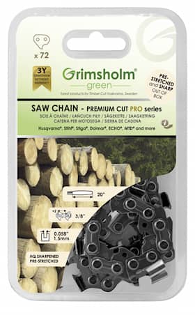 Grimsholm 20 "72dl 3/8" 1,5 mm Premium Cut Pro Chainsaw Chain