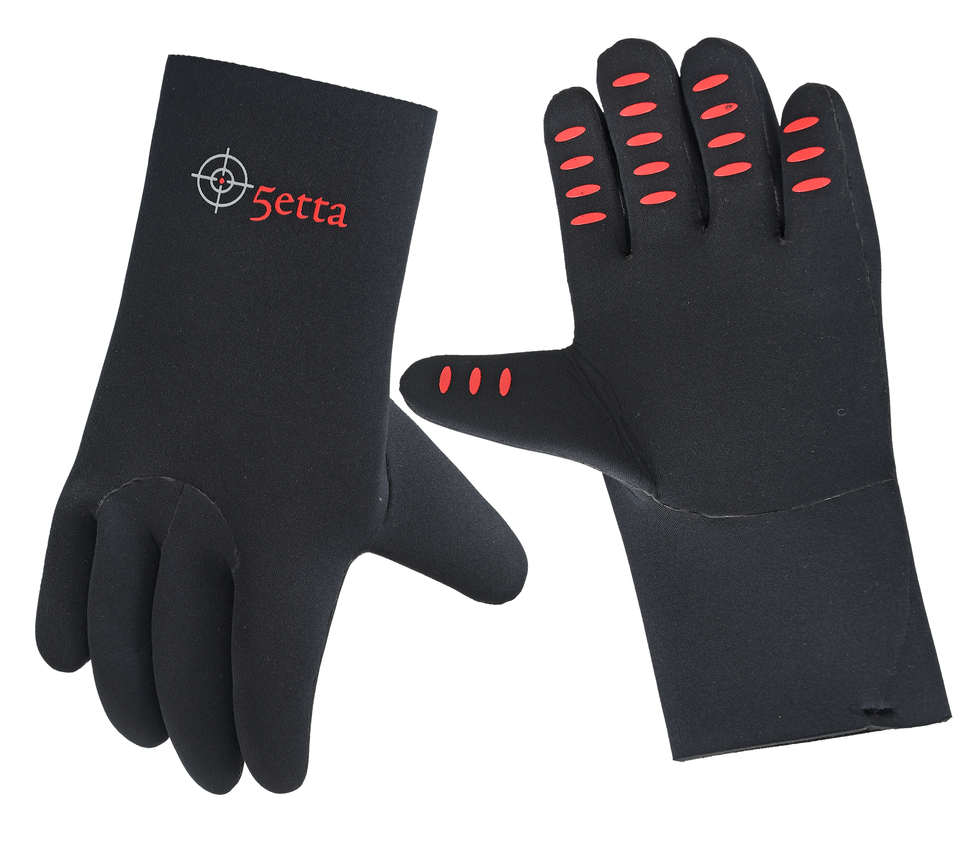 5etta Neoprenhandske Black Glued XL