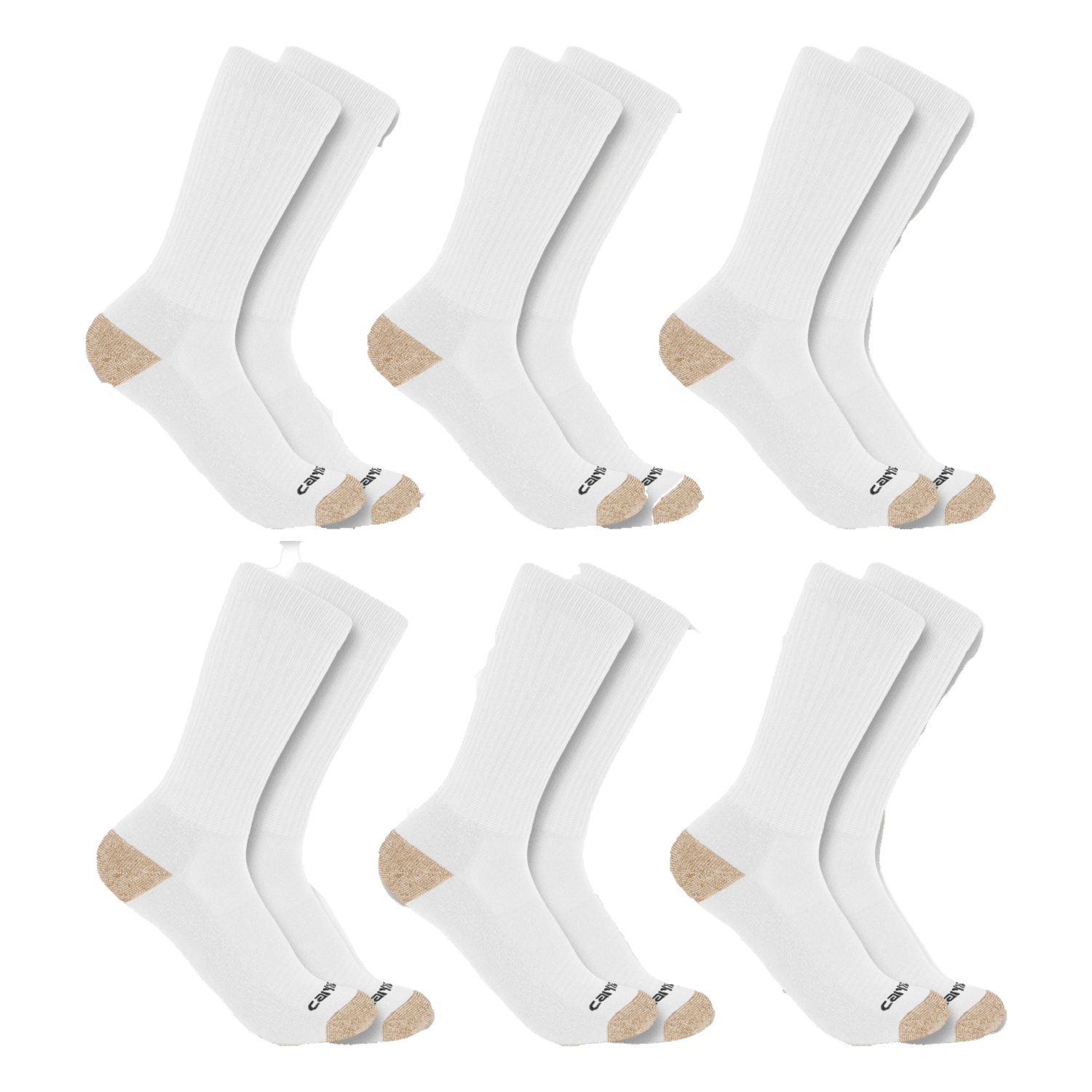 Carhartt Midweight Crew Strumpor 6-pack Herr White XL