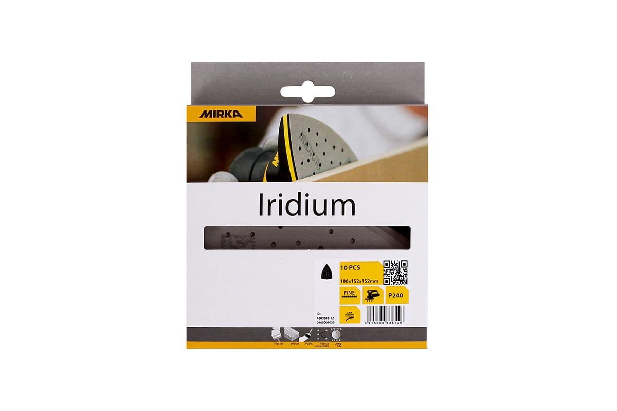 Mirka Slippapper Triangel Iridium 100x152x152mm Grip 36H 120 50-pack