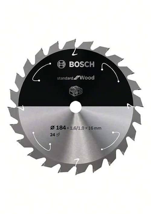 Bosch Standard for Wood -pyörösahanterä johdottomiin sahoihin 184 x 1,6 / 1 x 16 T24