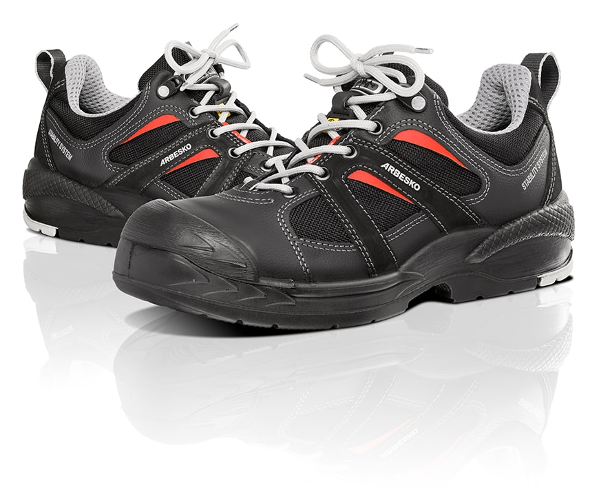 Arbesko 382 Sort/Rød Sikkerhedssko