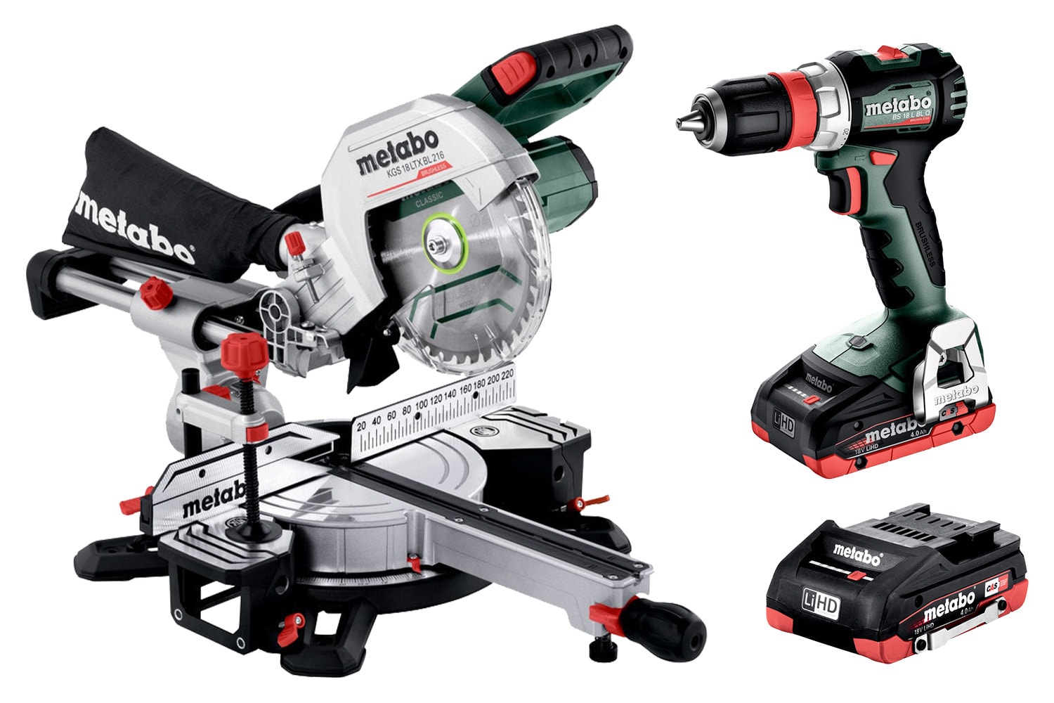 Metabo Verktygspaket 18V – Kap- & geringssåg KGS 18 LTX BL 216 + Borrskruvdragare BS 18 L BL Q