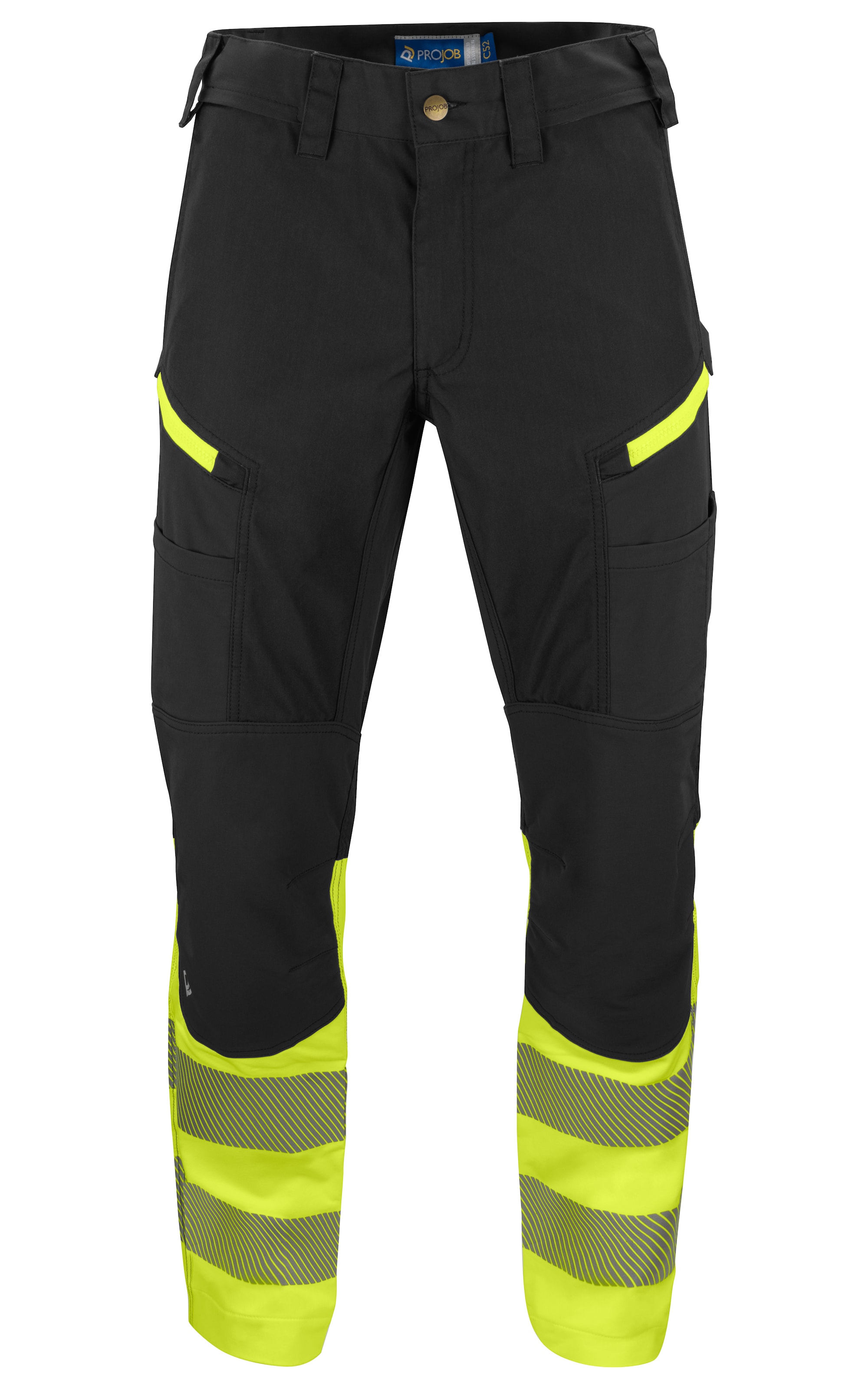 ProJob 6528 Servicebukse Stretch En Iso 20471 Kl 1 - Yellow/Black - C48