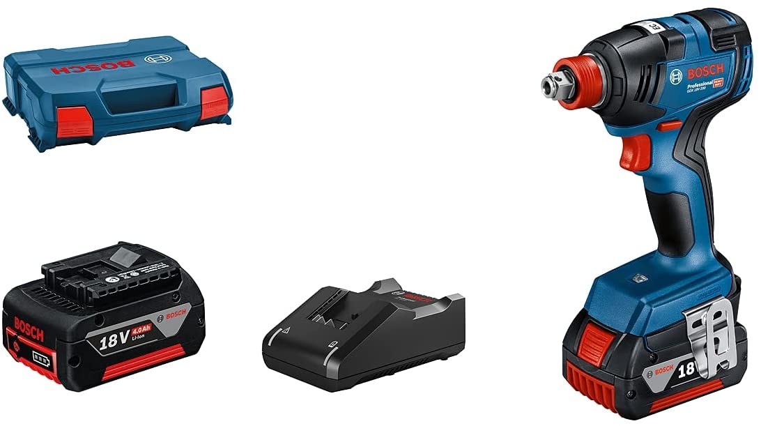 Bosch Yhdistelmäväännin GDX 18V-200, 2x4,0Ah akku, L-CASE