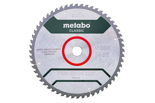 Metabo Sågklinga HM Precision Cut Wood - Classic 305x30, Z56 WZ 5° neg