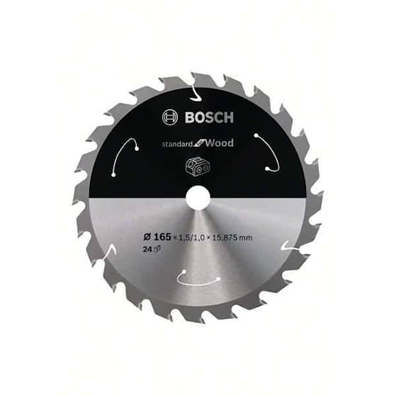Bosch Standard for Wood-sirkelsagblad for batteridrevne sager 165x1,5/1x15,875 T24