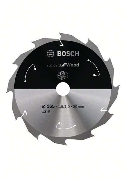 Bosch Standard for Wood-sirkelsagblad for batteridrevne sager 165x1,5/1x20 T12