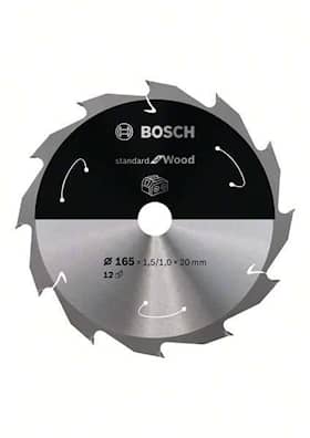 Bosch Standard for Wood -pyörösahanterä johdottomiin sahoihin 165 x 1,5 / 1 x 20 T12