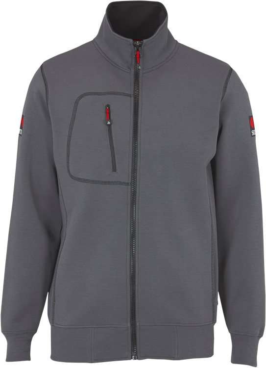 Acode Sweatshirt jakke, herre Mørkegrå L