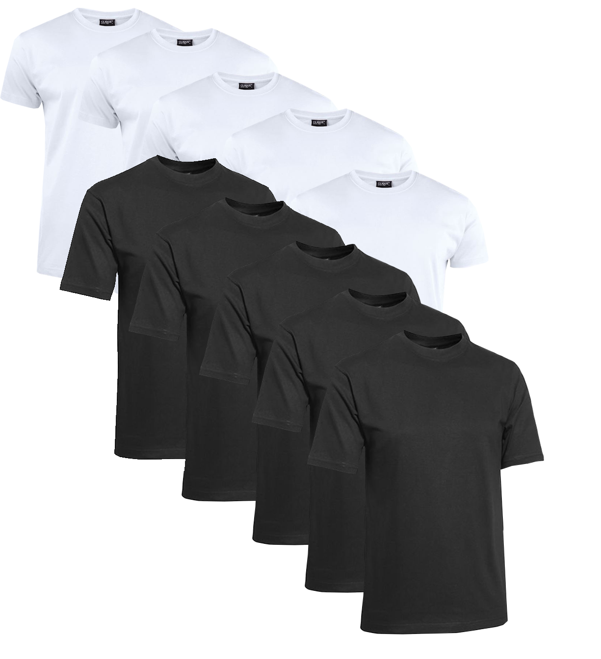 Clique T-Shirt Herren 10er Pack Weiß/Schwarz
