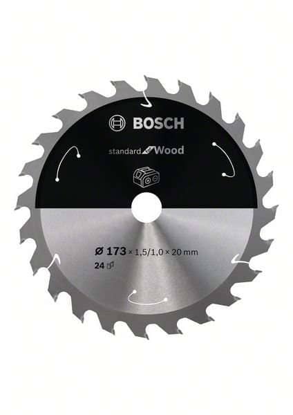 Bosch Standard for Wood -pyörösahanterä johdottomiin sahoihin 173 x 1,5 / 1 x 20 T24