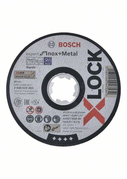 Bosch X-LOCK Expert for Inox + Expert for Metal, 125 x 1 x 22,23, til lige snit
