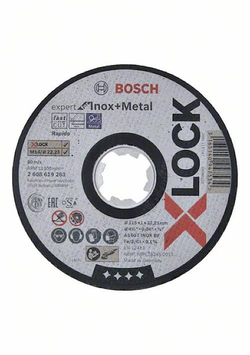 Bosch Kapskiva Expert for Inox + Metal 115x1,0x22,23mm X-Lock AS60T Inox Typ 41