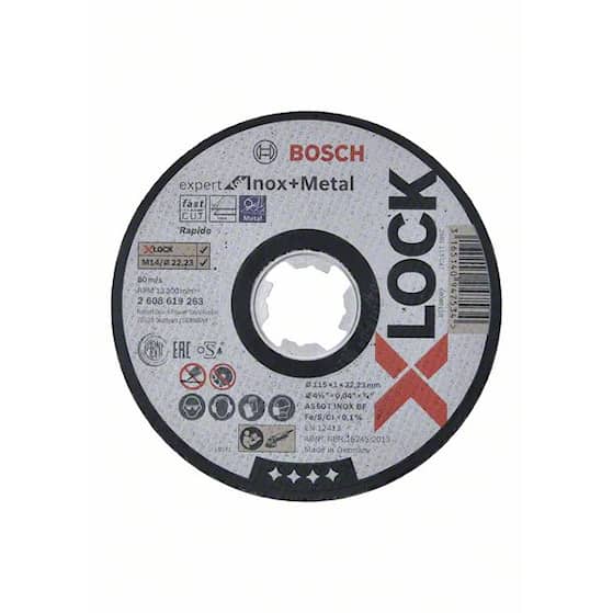 Bosch X-LOCK Expert for Inox+Metal, 115 x 1 x 22,23, rett skjæring