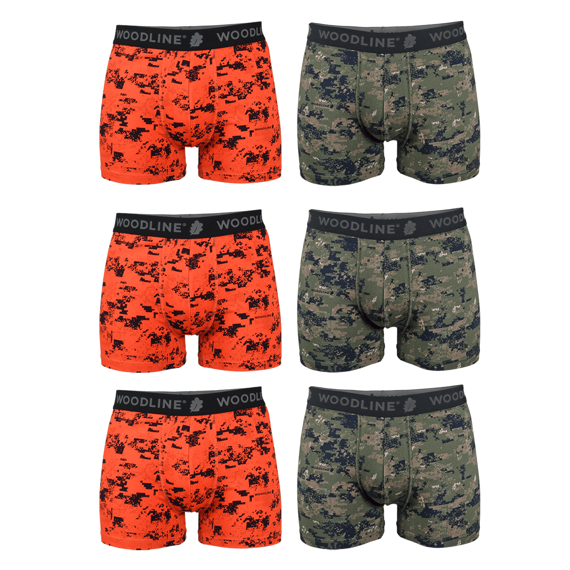 Woodline Boxershorts Camo 6-pak