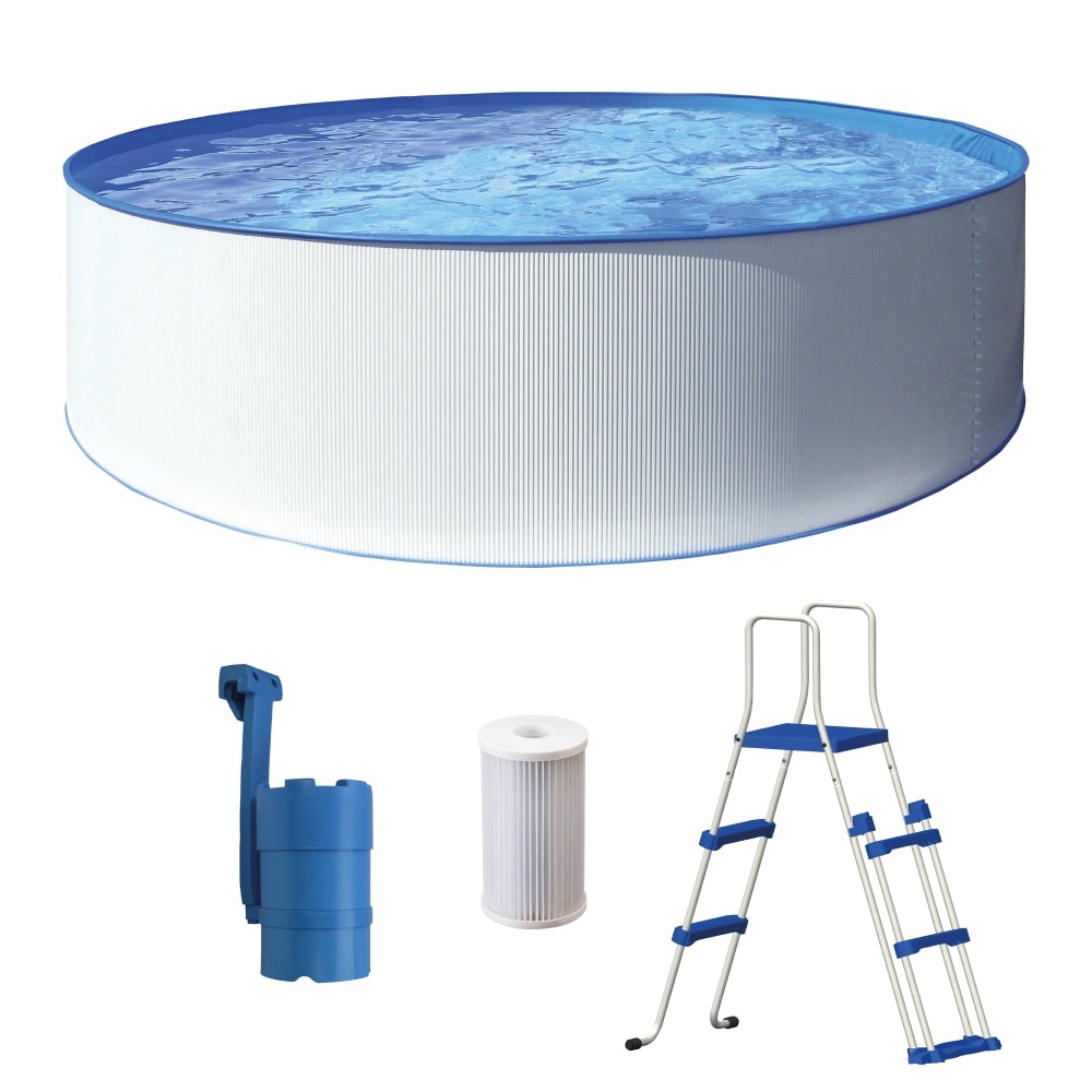Swim & Fun Kreta Family pool rund Ø350 x 90 cm i hvid 8.150 liter