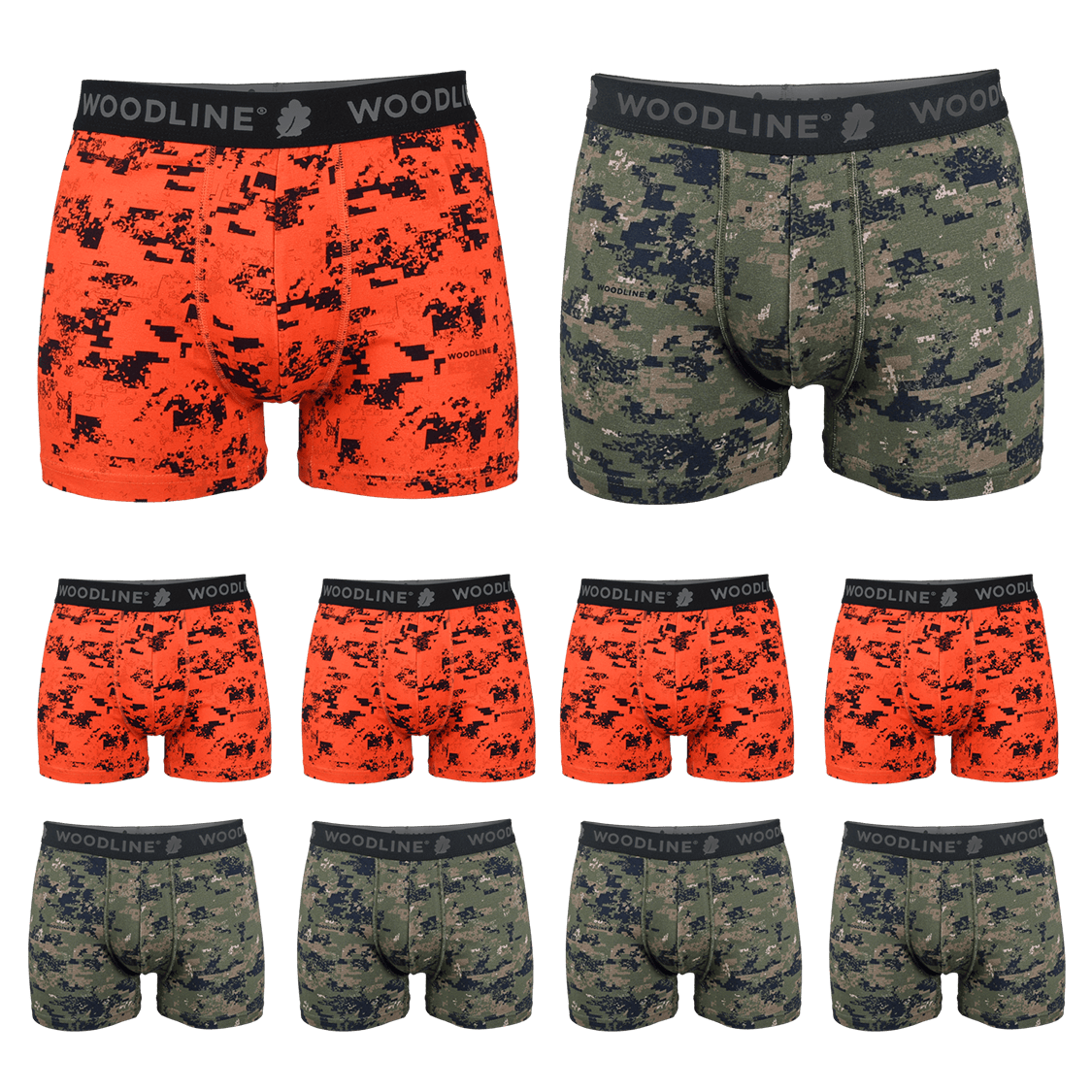 Woodline boxershorts Camo, 10-pak