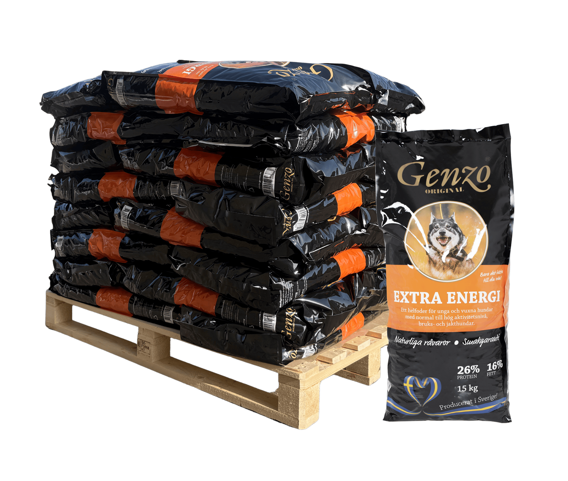 Genzo Extra Energy 15 kg Koiranruoka (Lava 24 säkkiä)