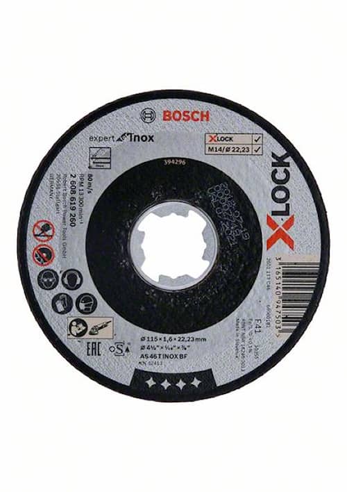 Bosch X-LOCK Expert for Inox, 115 x 1,6 x 22,23, til lige snit