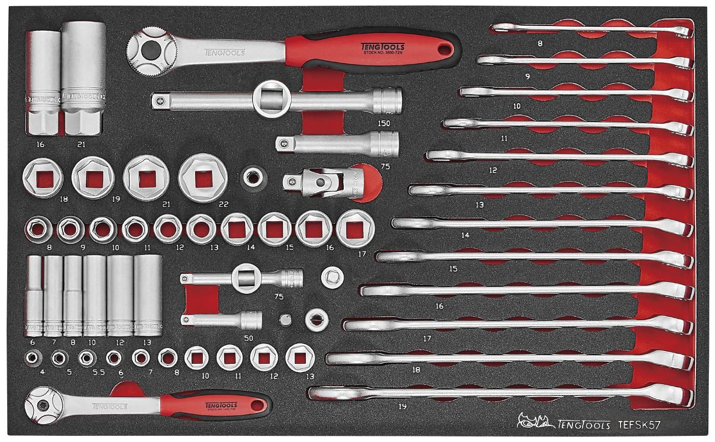 Teng Tools Verktygssats TEFSK57 EVA 57 delar
