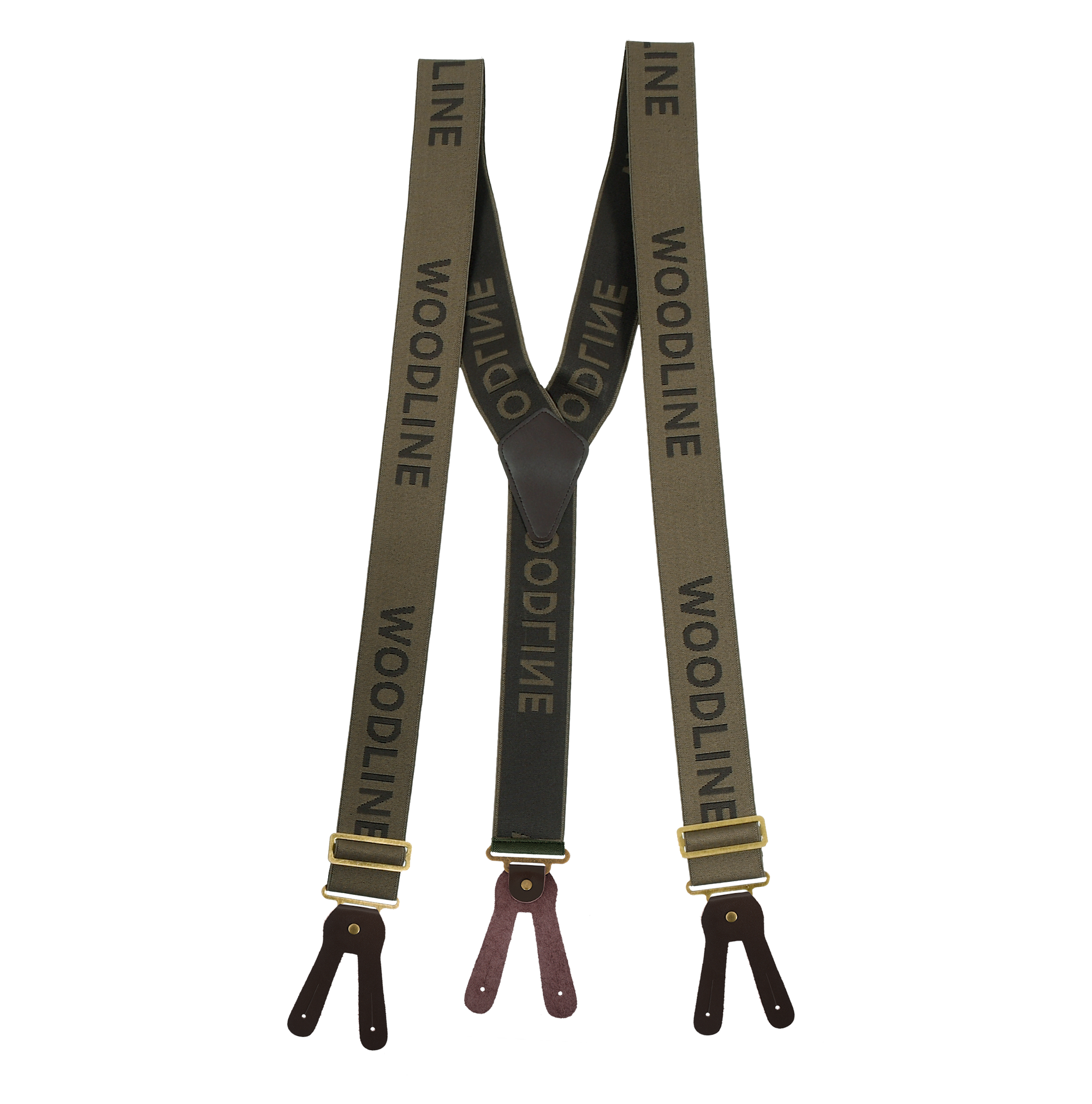 Woodline Hängslen Stropp Brun/Grön 50 mm