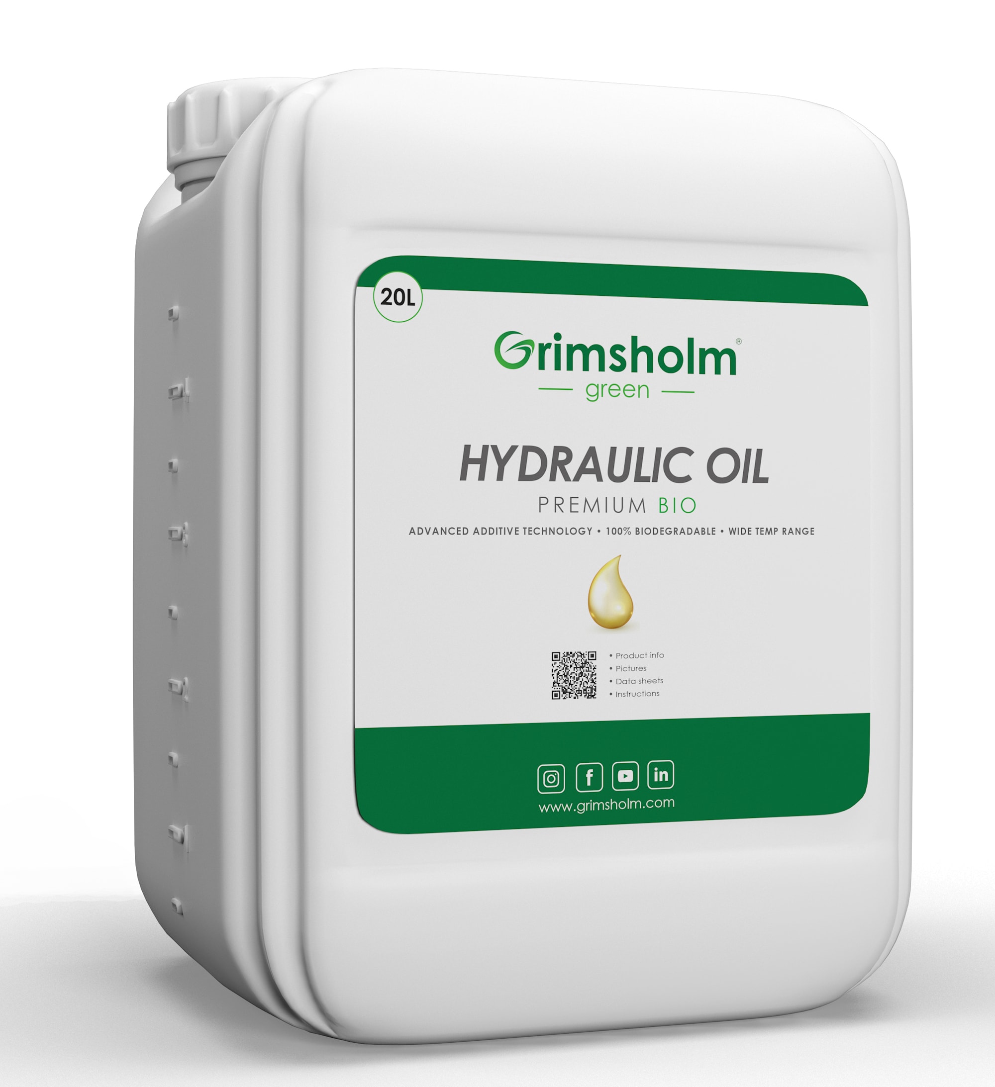 Grimsholm Hydraulic Oil Premium Bio, 20 L