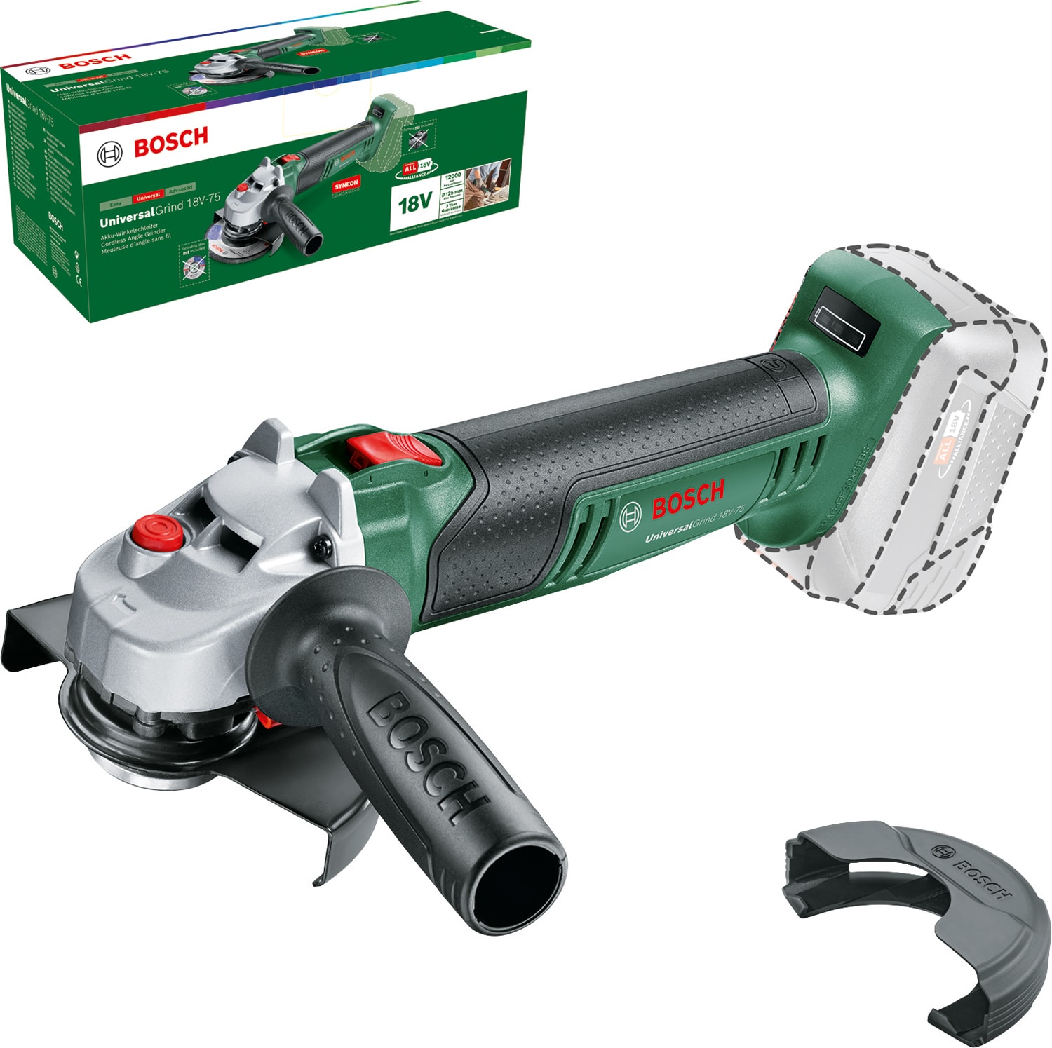 Bosch DIY Akkukulmahiomakone Uni Grind 18V-75 +Dd