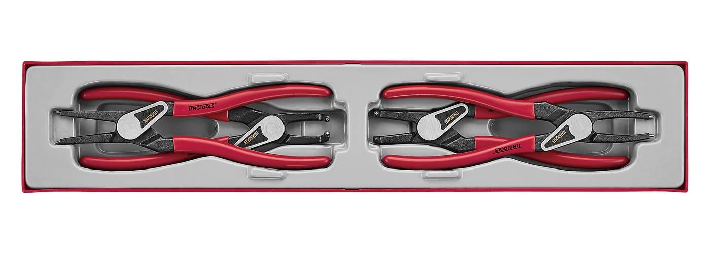 Teng Tools 4-osainen sarja lukkorengaspihtejä sisä- ja ulkopuolisille lukkopihdeille, TTX474-9E.