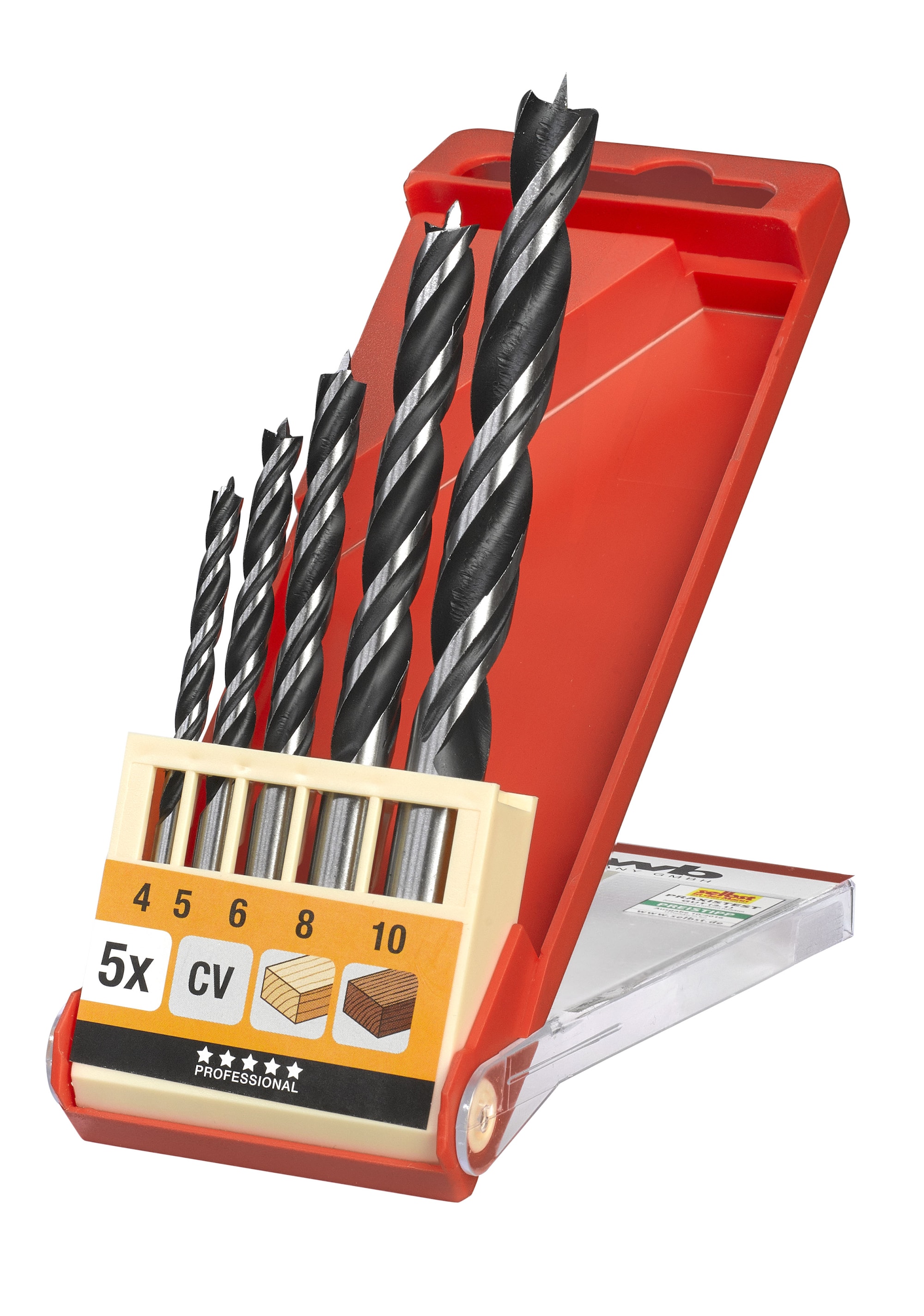 KWB Treborsett, 4-10 mm i kasse, 5 deler