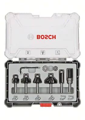 Bosch Jyrsinteräsarja, 6 kpl, tasaukseen ja reunaukseen, 6 mm:n kara