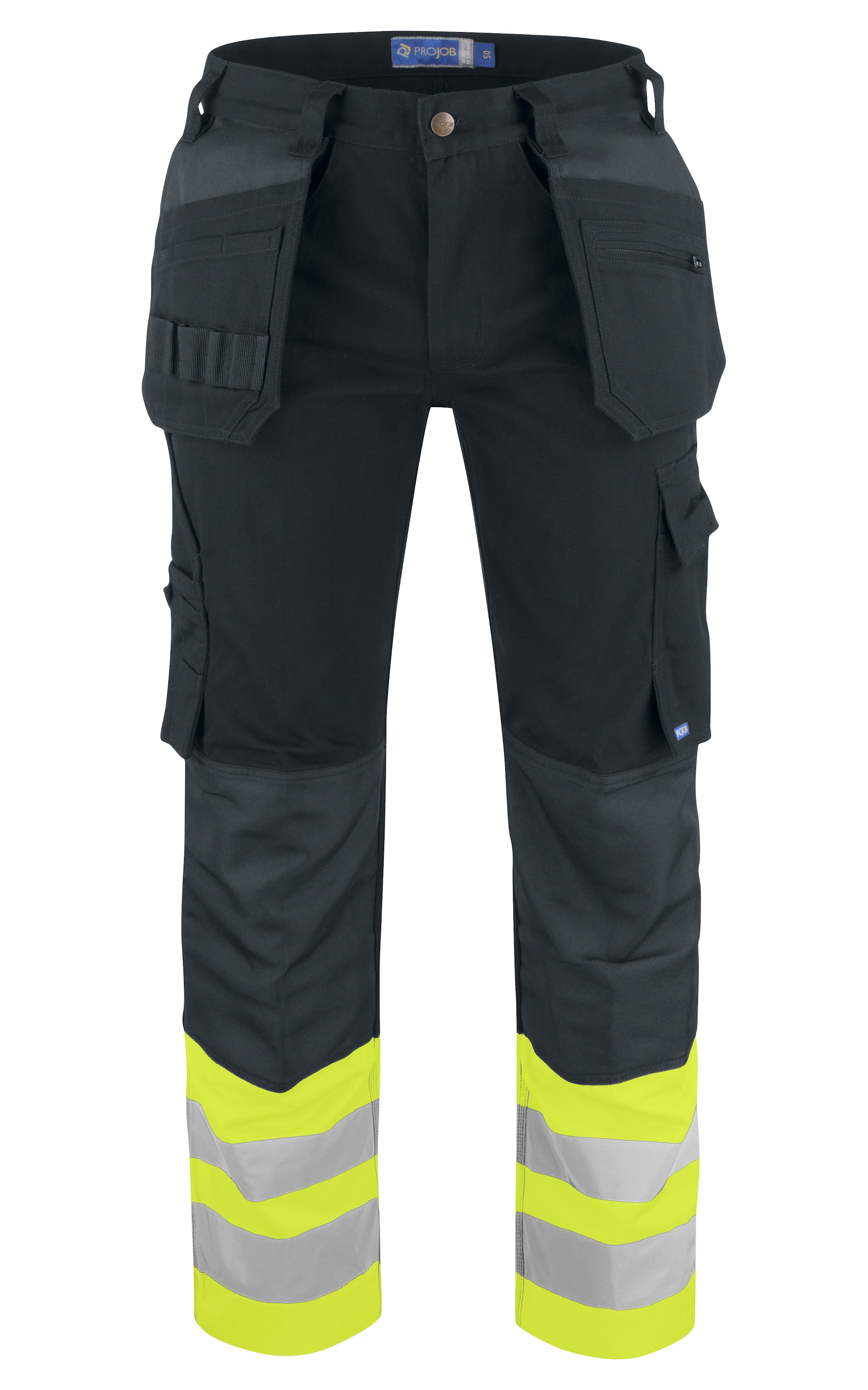 ProJob 6530 Riipputaskuhousut En Iso 20471 Luokka 1 - Yellow/Black - C62/162