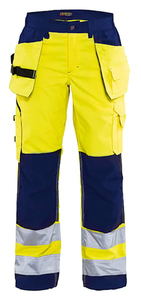 Blåkläder Dame High Vis Buks med sømlommer - High Vis Gul/Marineblå - C34