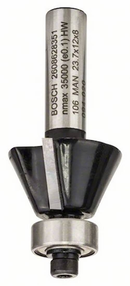 Bosch Fasefresejern, 8 mm, D1 23,7 mm, B 5,5 mm, L 12 mm, G 54 mm, 25°