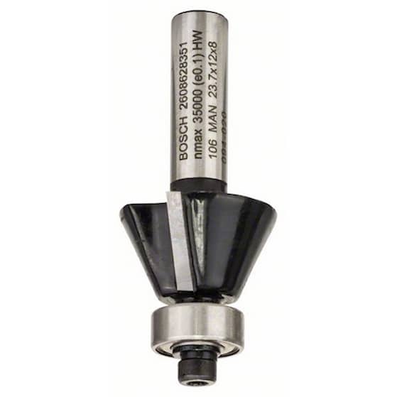 Bosch Viisteytys-/tasausjyrsin, 8 mm, D1 23,7 mm, B 5,5 mm, L 12 mm, G 54 mm, 25°